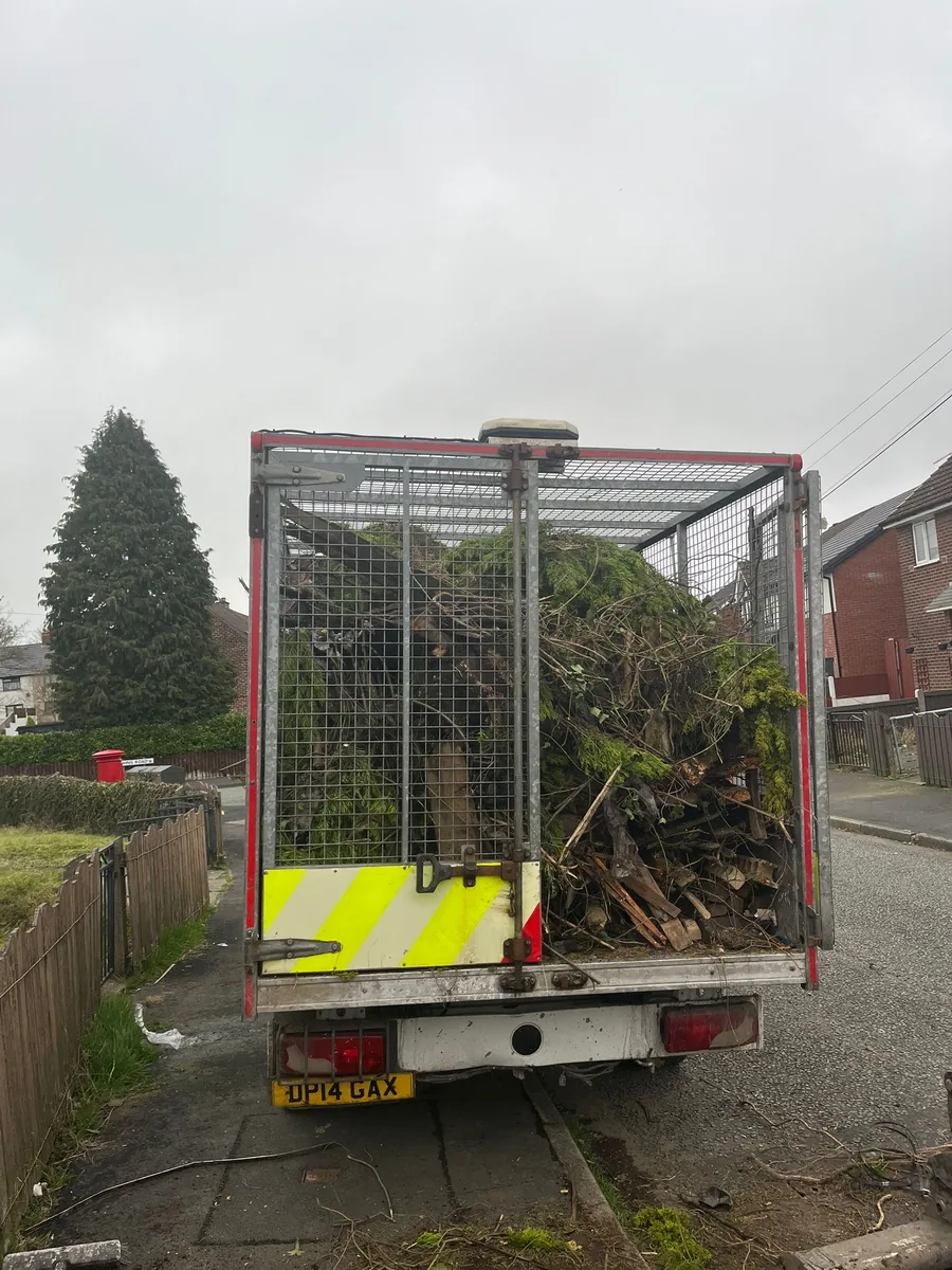 Garden branches loaded for waste removal